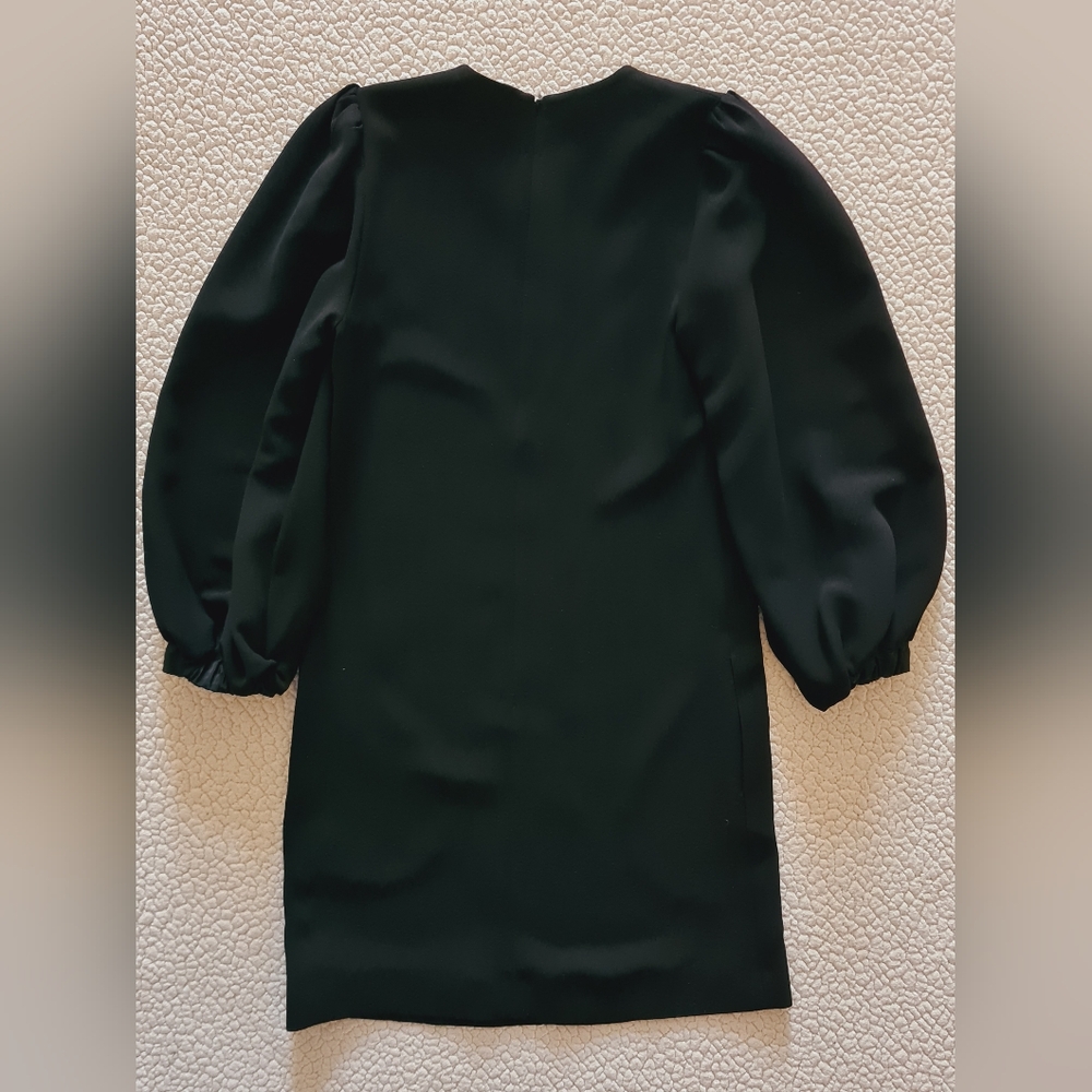 VVB VICTORIA BECKHAM Blouson Sleeve Crepe Shift Dress Black IT 38 US 2 Org $495 - Picture 7 of 14